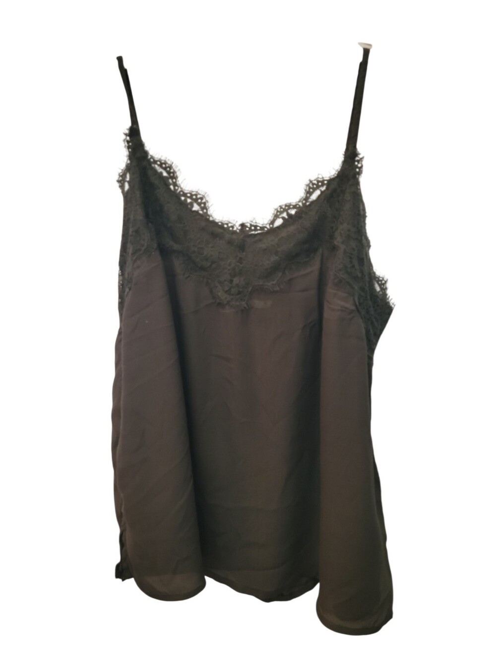 Abercrombie & Fitch Dark Brown Lace-Edge Camisole